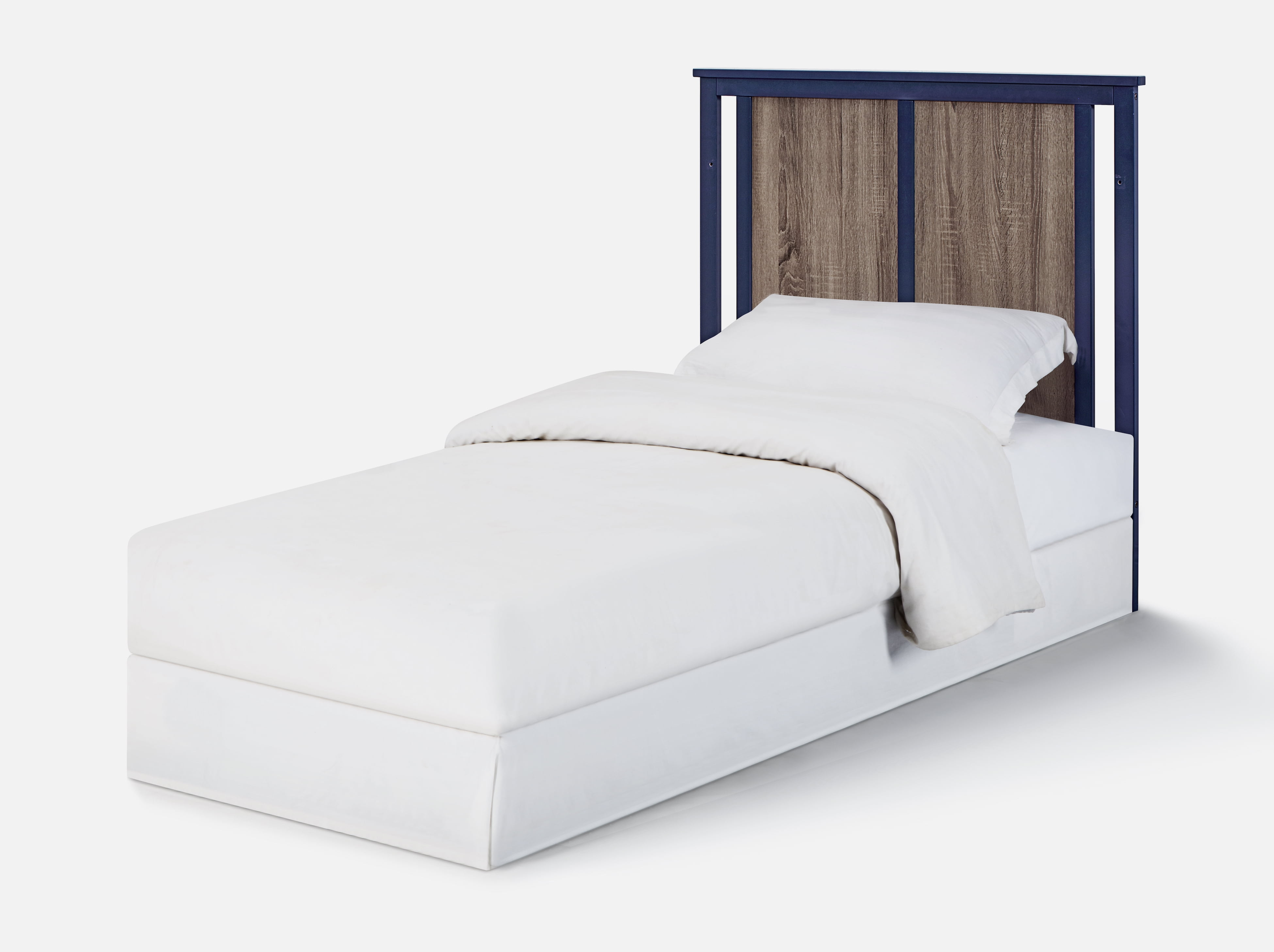 Suite Bebe Connelly Mini Crib with Mattress Pad, Midnight Blue & Vintage Walnut
