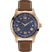 w0662g5,men's dress sport,leather strap,rose gold tone,stainless steel case,50m wr