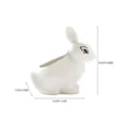 thumbnail image 3 of Animal maceta de porcelana blanca maceta de flores de conejo, 3 of 5