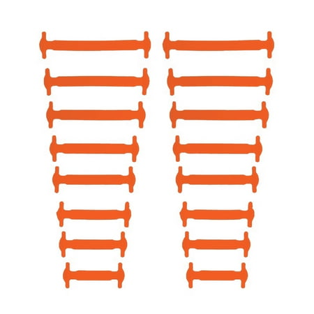 

16pcs/Pair Shoelaces Special Hot Selling Lazy Elastic No Tie Shoelaces Free Tying Silicone Shoelace Easy Shoe Laces Orange