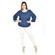thumbnail image 4 of Blusa con detalles de encaje Roman Fashion /Tallas Extras, 1503 (Azul marino) azul marino 38, 4 of 5