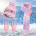 thumbnail image 2 of Xmyrz Kids Winter Scarf Hat Boys Girls Fleece Lined Thermal Knitted Ear Outdoor Cold Weather, 2 of 4