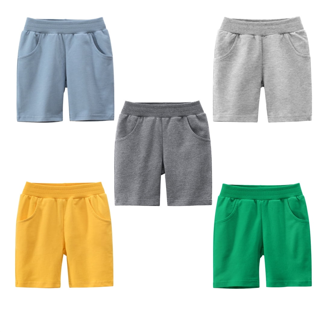 5 Pack Toddler Boys Shorts Sets Size 19 T Little Boys Athletic Shorts