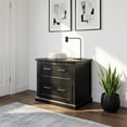 thumbnail image 2 of Modern Wood Lateral File Office Lateral File Storage File Fully Assembled Black, 2 of 11