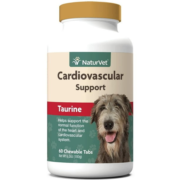 taurina y l-carnitina para perros Suplemento Apoyo Cardiovascular más Taurina Ayuda a Mantener el Corazón del  Perro 60 Masticables NaturVet NVS-6646677T