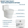 thumbnail image 6 of 17.5 Inch Tall Toilet, One-Piece Elongated Toilet with ADA Comfort Chair Height Seat, Powerful 3/4.8L GPF Dual Flush, 12" Rough In High Bowl for Seniors, White, 6 of 8