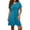 Light Blue, variant on Summer Short Sleeve Mini Dress for Women Elegant Tie Front Ruched Short Dress Casual V Neck A Line Tshirt Dresses