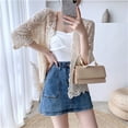 thumbnail image 5 of Lightweight Crochet Cardigan for Women Long Sleeve Open Front Knit Oversized Cardigans Sweaters BeachesCover Up, 5 of 9