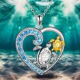 thumbnail image 4 of Collar con tortuga marina, corazón de plata y colgante de tortuga para niña, joyas para mujer, regalo para hermana o hija, 4 of 7