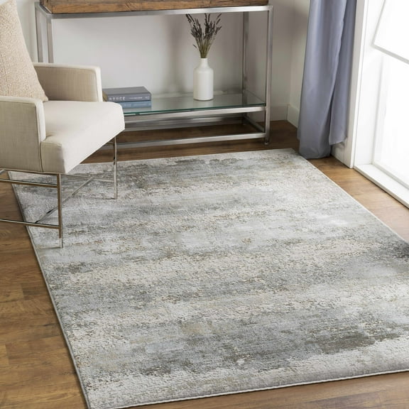 Hauteloom Bowdoinham Living Room, Bedroom Area Rug - Modern Abstract Carpet - Gray, Beige, Cream - 7'10" x 10'3"