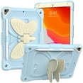 thumbnail image 5 of JTCASES for iPad 10.2 inch 9th/8th/7th Generation (2021/2020/2019) Case, Crossbody Lanyard Pencil Holder Butterfly Wings Kickstand PC Silicone Kids-friendly Sockproof Back Shell, Beige +Blue, 5 of 8