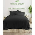 thumbnail image 2 of 28-INCH EXTRA DEEP POCKETS - 6 PC Queen-XL Sheet Set - (Extra Pillowcases, Fitted & Flat) 400-Thread-Count 100% Egyptian Cotton, Soft Breathable 400TC Cotton- Dark Grey, 2 of 7