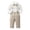 Beige, variant on Xudanell Baby Suits for Boys Gentleman Wedding Outfits Long Sleeve Dress Shirt Suspender Pants Bowtie Boy Clothes Set, 1-6T (Beige, 12-18 Months)