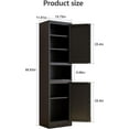 thumbnail image 3 of Metal Tall Narrow Kitchen Pantry Cabinet,Tall Bathroom Storage Cabinet,67" High Bathroom Organizers with Doors and Adjustable Shelves for Bathroom, Kitchen,Small Spaces, 3 of 6