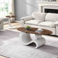 thumbnail image 2 of White Nesting Coffee Table Set of 2 Oral and Round Coffee Table Set Table for Living Room Large 47.24'' Small 19.69'', 2 of 9
