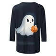 thumbnail image 3 of Hvot&aat Halloween Shirts for Women Funny Cute Ghost Graphic Sweatshirts Halloween Pumpkin/Bat/Spiderweb Prints Loose Casual T-Shirts, 3 of 6