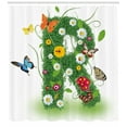 thumbnail image 3 of Ambesonne Letter R Shower Curtain, Flora and Fauna R, 69"Wx75"L, Green Multicolor, 3 of 3