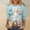 #0103-Blue, variant on Fashion Printed Crewneck Tops for Women, Casual Dolman Sleeve Blouses with Easter Themed Pattern, Breezy 3/4 Length Tees, Versatile Shirts for Spring or Holiday Wear Gift