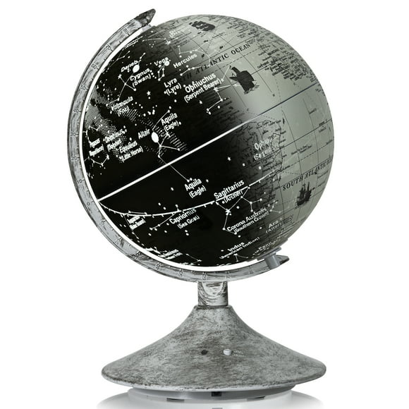 Costway 3-in-1 LED World Globe 9'' Desktop Globe with Illuminated Map
