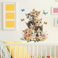 thumbnail image 5 of Cute Cats Wall Stickers Flowers and Butterfly Decals Vinyl Peel and Stick Wall Art Decor for Kids Bedroom Living Room 14.5x17.3inch, 5 of 6