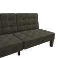 Queer Eye Adalynn Convertible Split Back Futon with Cup Holder, Gray