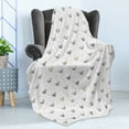 thumbnail image 4 of Childish Soft Flannel Fleece Throw Blanket, Little Cartoon Mouse Face with Abstract Geometric Kids Mice, Cozy Plush for Indoor and Outdoor Use, 70" x 90", Pale Grey and White, by Ambesonne, 4 of 5