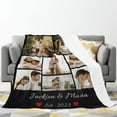 thumbnail image 3 of Personalised Blanket Custom Photos Blanket Memory Gift with Photo Text Collage Customized Blankets Gift Personalised Throw Blanket for Family Mom Dad Kids Wife Friends, 100x125cm, 3 of 6