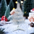 thumbnail image 4 of Coollooc 1FT Artificial Christmas Tree White Tabletop Christmas Tree with Plastic Stand Mini Xmas Pine Tree for Party Supplies Indoor Outdoor Holiday Home Decoration, 4 of 6