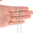 thumbnail image 5 of Nuragold 10k White Gold 3mm Solid Rope Chain Diamond Cut Pendant Necklace, Mens Jewelry 18" - 30", 5 of 13