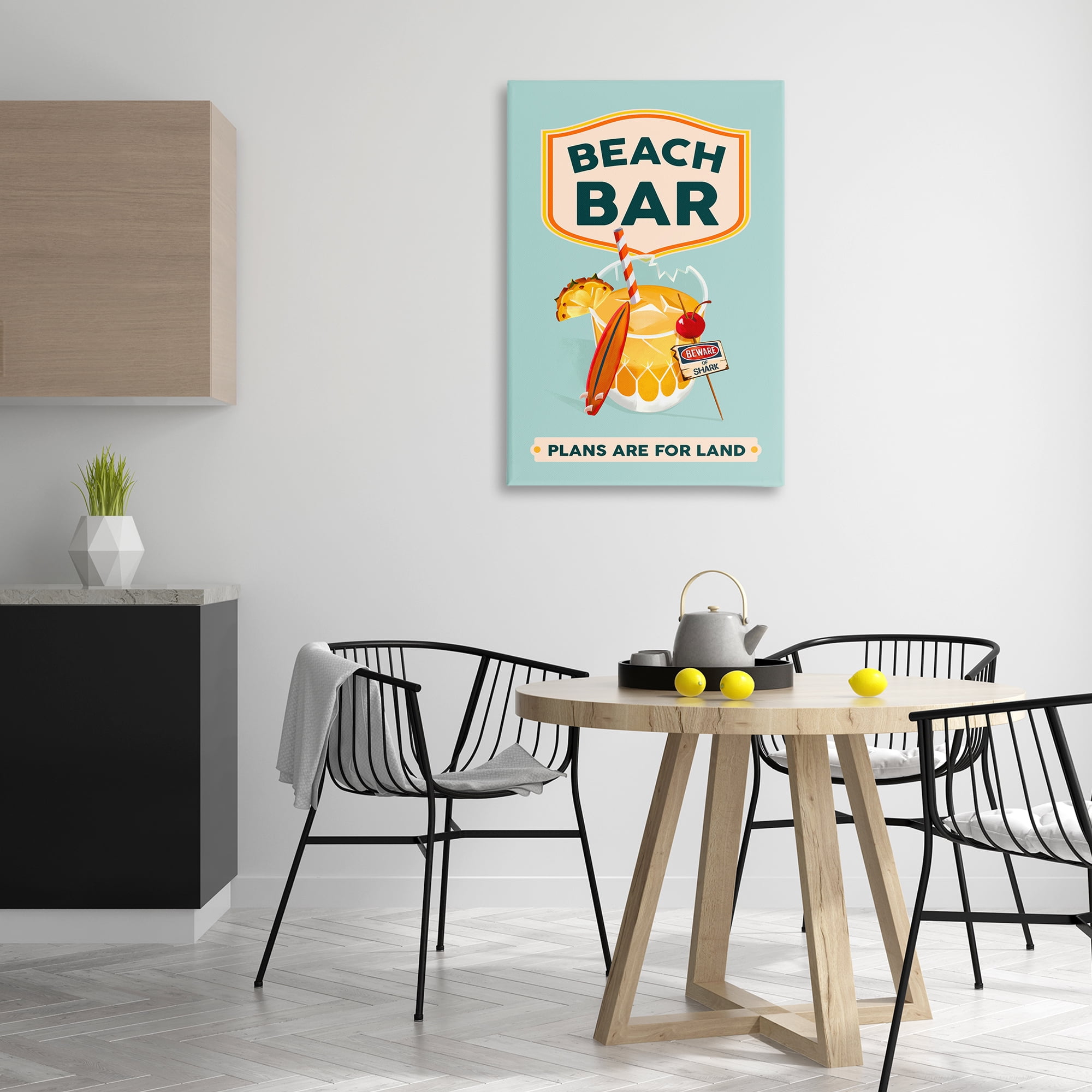 Stupell Industries Beach Bar Cocktail Food & Beverage Painting Wrapped Canvas Art Print Wall Art, 24 x 36