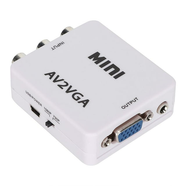 Methold Práctico convertidor de audio y video AV a VGA Adaptador de TV de alta Convertidor de video con cable USB para Computadora Juegos de teclado y mouse para computadora