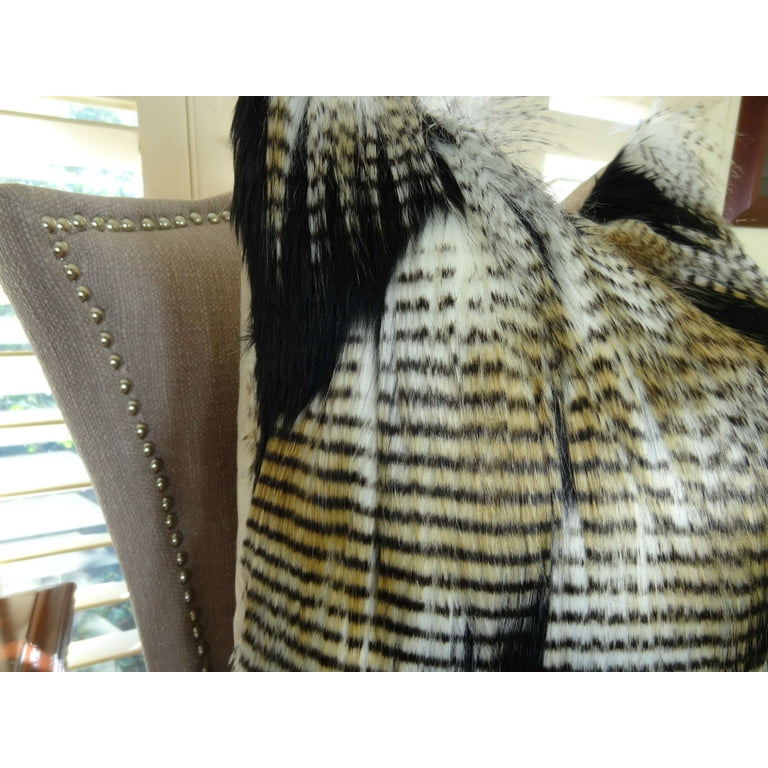 Thomas Collection Black Light Brown White Feather Faux Fur Throw Pillow 17407 Walmart