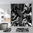 thumbnail image 1 of Feltree 4-Piece Shower Curtain Set 70x70 Inches with Marble Design, Anti-Slip Bath Mat, Toilet Lid Cover, and 12 Hooks, 1 of 8