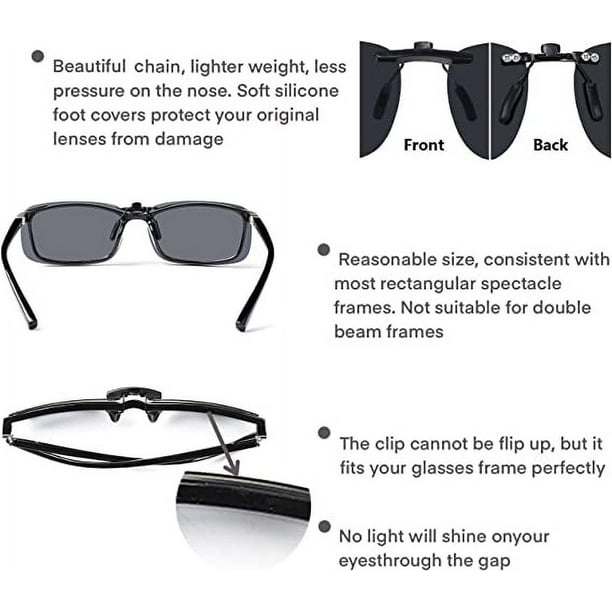 Queto Deep Blue Film-Unisex Clip-On Polarized Sunglasses Suitable For Outdoor/Driving/Fishing Ordinary Glasses Outdoor/Driving/Fishing Sunglasses