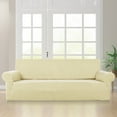 thumbnail image 6 of Stretch Loveseat Sofa Cover Slipcover,Couch Covers for 2 Cushion Couch Sofa Furniture Protector Sofa with Elastic Bottom for Kids and Pets,Jacquard Small Checked Pattern Fabric（with Velcro）, 6 of 9