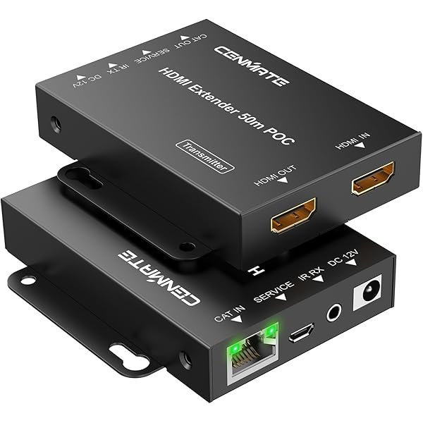 Extensor HDMI 4K a 60 Hz sobre un solo cable Cat5e/Cat6/Cat7, hasta 70 m (1080p), 50 m (4K), compatible con EDID/POC