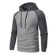 thumbnail image 1 of Sudadera con capucha para hombre, informal, deportiva, con cuello alto, botones, patchwork, manga larga, sudadera tipo jersey, blusa para hombre, 1 of 6