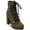 Military, variant on DKNY Womens Green Lug Sole Padded Lenni Round Toe Block Heel Lace-Up Dress Boots 5 M
