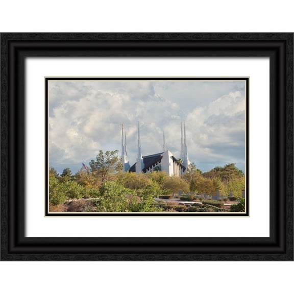 Murdock, Ramona 14x11 Black Ornate Wood Framed with Double Matting Museum Art Print Titled - Las Vegas Temple