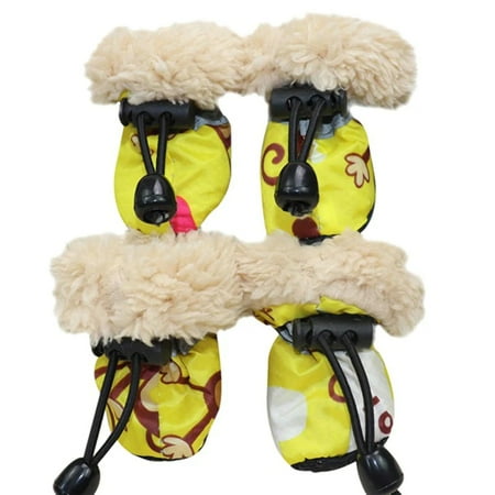 

4pcs/set Waterproof Winter Pet Dog Shoes Anti-slip Rain Snow Boots Footwear Thick Warm For Small Cats Puppy Dogs Socks Booties