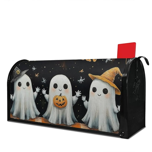 Halloween Horror Pumpkin Spooky Ghost Mailbox Covers,Magnetic 18x21 Inch Mailboxwrap Waterproof Durable Halloween Box Wraps for Rustic Farmhouse Home Decor