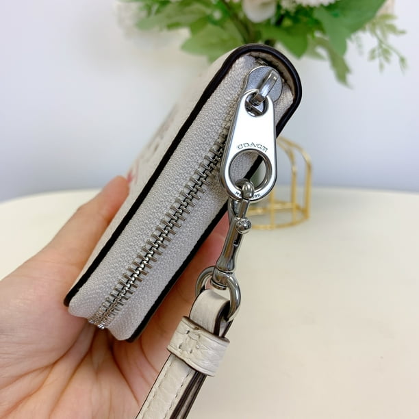 Coach CU382 Long Zip Around Wallet With Boardwalk Graphic IN Chalk