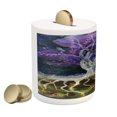 thumbnail image 2 of Tree of Life Piggy Bank, Psychedelic Mysterious Nature at Night Birds and Fishes Home Art, Ceramic Coin Bank Money Box for Cash Saving, 3.6" X 3.2", Multicolor, by Ambesonne, 2 of 4