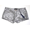 thumbnail image 1 of JUICY COUTURE Los Angeles SHORTS en Denim à Rayures Effet Usé Coupés Perles Ornées, 1 of 1
