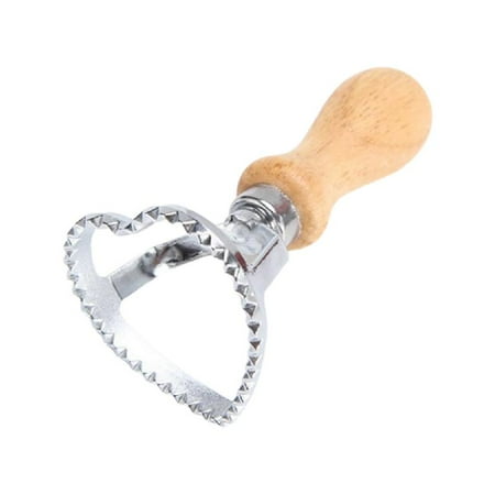 

Silver Edge Flower Biscuit Mould with Wooden Handle Multi-shape Grooved Edge Ravioli Cutter Stamp Durable Zinc Alloy Baking Tools Supplies