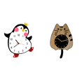 thumbnail image 1 of Precioso Reloj De Pared De Madera Con Diseño De Pingüino Y Gato De Dibujos Animados, Silencioso, Adorno Colgante Para Dormitorio, Cocina, Oficina, Decoración Del Hogar, Regalo De, 1 of 8