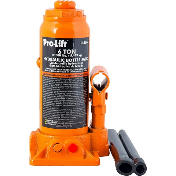 Pro-Lift 6 Ton Hydraulic Bottle Jack - Portable Car Jack 12000 Lbs Capacity with Pump Handle for Car Sedans SUV