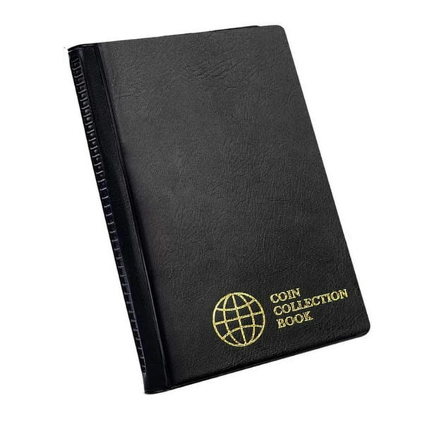 Estuche para coleccionar monedas, organizador de libros y suministros para monedas Negro