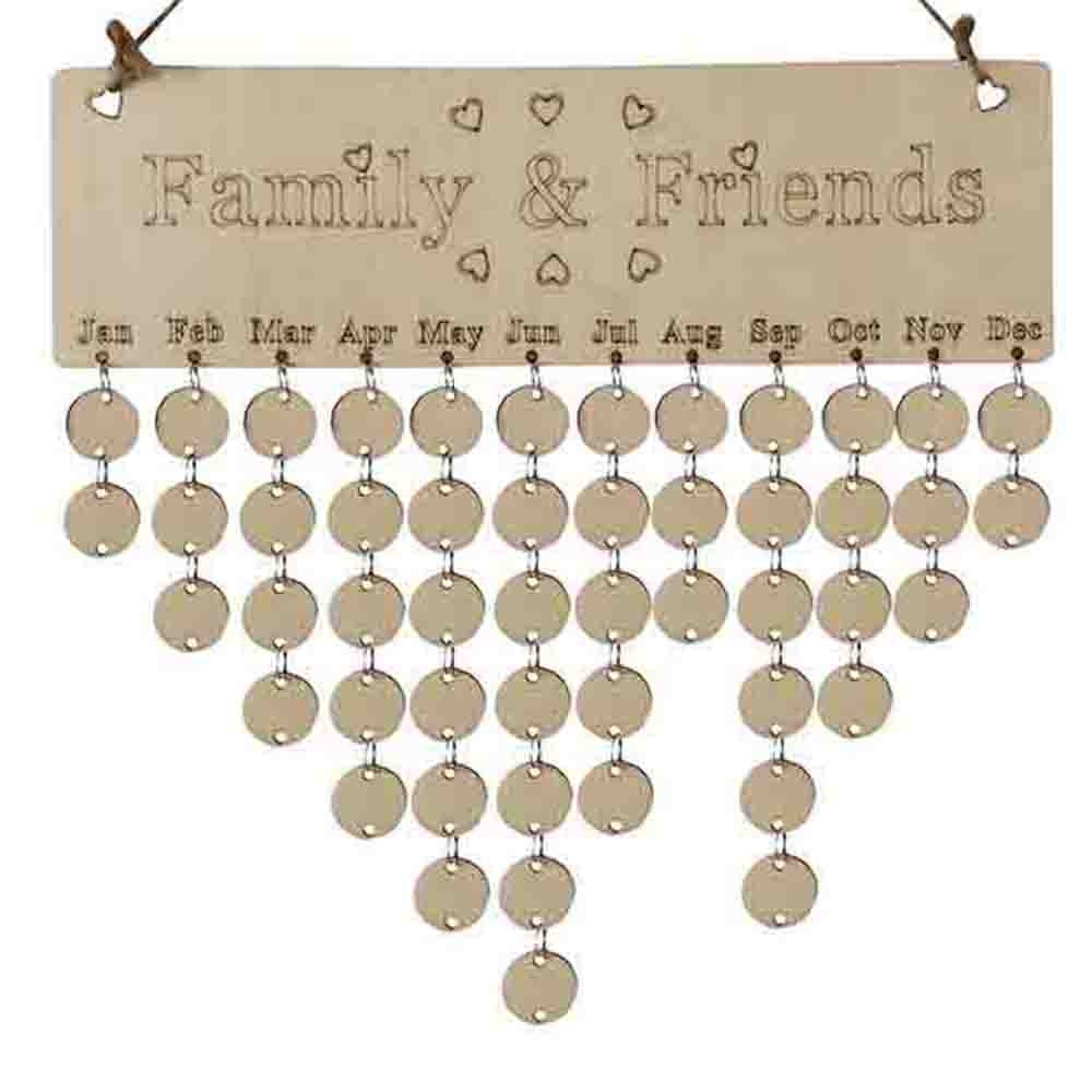 Chic Wood Birthday Reminder Boards plaque Sign Family &Friend DIY Calendar Chic Wood Birthday Reminder Boards plaque Sign Family &Friend DIY Calendar