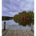 thumbnail image 3 of Lake Duvet Cover Set Twin Size, Wooden Dock and Island Ablaze in Fall Splendor Ludington State Park in Michigan USA, Decorative 2 Piece Bedding Set with 1 Pillow Sham, Multicolor, by Ambesonne, 3 of 3